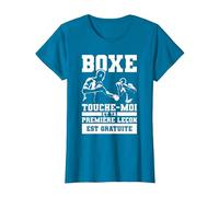 Boxe Touche-Moi Et Ta Première Leçon Est Gratuite Boxeur T-Shirt, Femme, Saphir, M
