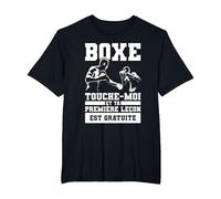 Boxe Touche-Moi Et Ta Première Leçon Est Gratuite Boxeur T-Shirt, Homme Grandes Tailles, Noir, 6X Tall