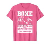 Boxe Touche-Moi Et Ta Première Leçon Est Gratuite Boxeur T-Shirt, Homme, Rose Chiné, L