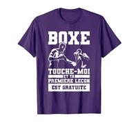 Boxe Touche-Moi Et Ta Première Leçon Est Gratuite Boxeur T-Shirt, Homme, Violet, M