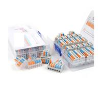 Boxed Quick Spring Connector Wire Connector 2 In 4/6 Out Splitter Cable Push In Terminal With Lever 0.08-2.5(4.0) mm2 NWPNLXEA(D2-4 M 28PCS)