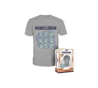 Funko Boxed Tee: Mandalorian - Grogu (The Child, Baby Yoda) on Ship - Large - Star Wars: The Mandalorian S9 - T-Shirt - Vêtements - Idée de à Manches Courtes pour Les Adultes Les Hommes