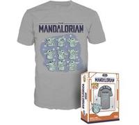 Funko Boxed Tee: Mandalorian - Grogu (The Child, Baby Yoda) on Ship - Medium - Star Wars: The Mandalorian S9 - T-Shirt - Vêtements - Idée de à Manches Courtes pour Les Adultes Les Hommes