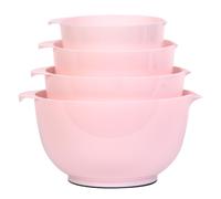 Boxedhome Set de bols de mélange, 4 pièces, rose, empilables, antidérapant, sans BPA, réutilisables, idéaux pour salade, préparation des repas et pâtisserie