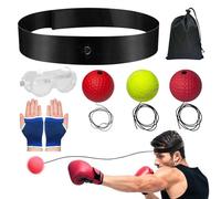 Boxenreflexball - Ensemble de bandeaux de réflexion - Balles instinctives réactives sur corde - Entraînement de vitesse portable - Cordes pour améliorer la coordination de la vitesse