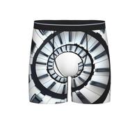Boxer à jambe longue en forme de clé de piano en spirale pour homme - Respirant et extensible - Boxer d'escalier pour homme - Sous-vêtements confortables - Noir