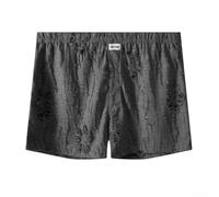 Boxer ample avec trou en jacquard pour homme - Vêtement de nuit respirant pour une utilisation décontractée à la maison (gris foncé)