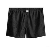 Boxer ample avec trou en jacquard pour homme - Vêtement de nuit respirant pour une utilisation décontractée à la maison (2XL noir)