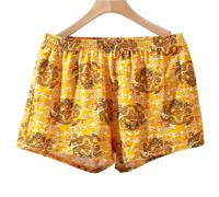 Boxer ample en coton imprimé dragon pour homme pour une utilisation décontractée à la maison (L doré)