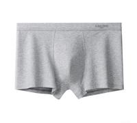 Boxer ample en coton pour homme avec coin plat, tissu respirant et entrejambe épais pour plus de confort (gris clair)