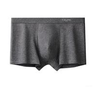 Boxer ample en coton pour homme avec coin plat, tissu respirant et entrejambe épais pour plus de confort (gris foncé)