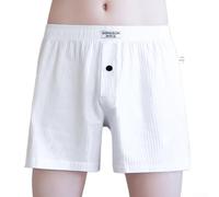 Boxer ample en coton pour homme, conçu pour une utilisation respirante à la maison et aux sous-vêtements (taille L, blanc)