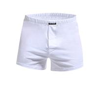 Boxer ample pour homme en coton ouvert et long short d'entraînement respirant avec sangle élastique pour l'extérieur Culotte de surf légère, blanc, M