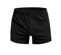 Boxer ample pour homme en coton ouvert et long short d'entraînement respirant avec sangle élastique pour l'extérieur Culotte de surf légère, Noir , L