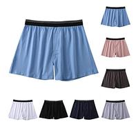 Boxer ample pour homme en coton ouvert sur le devant - Doux - Antibactérien - Sans étiquette - Confortable - Taille élastique - Pour un usage quotidien, blanc, XXX-Large