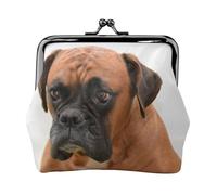 Boxer au Visage Triste,Porte-Monnaie en Cuir PU, Petit Portefeuille, Pochette à Monnaie avec Fermoir Baiser