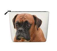 Boxer au Visage Triste,Trousse de Toilette de Voyage Portable, Imitation Lin, en Lin.