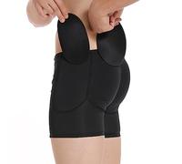 Boxer avec Rembourrage à L'arrière et à l'avant,Homme Boxer Rembourré Remonte-Fesses,Caleçon Push Up Fesse Augmenter Le Volume Butt Lifter Slip Shapewear Sexy Taille Grande (Color : Black, Size : S
