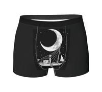Boxer bateau pirate dans l'univers pour garçons hommes, sous-vêtements ultra doux et respirants Style1003, Blanc 0., M