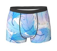 Boxer Bleu Plumes pour Homme, Confortable, Doux et Extensible