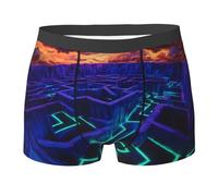 Boxer Briefs Ample Caleçon Labyrinthe Fluorescent Imprimé Extensible Boxer Homme pour Sports Hommes M