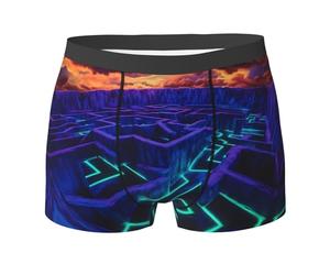 Boxer Briefs Ample Caleçon Labyrinthe Fluorescent Imprimé Extensible Boxer Homme pour Sports Hommes M