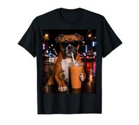 Boxer Buvant du café glacé Animal drôle T-Shirt