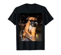 Boxer Buvant du café glacé Animal drôle T-Shirt