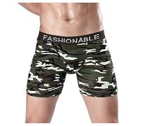 Boxer camouflage pour homme - Style militaire - Coupe extensible - Respirant - Confortable - Parfait pour l'extérieur et les loisirs, Vert, XL