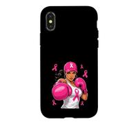 Boxer Cancer du Sein Rose Fighter Girl Coque pour iPhone X/XS