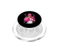 Boxer Cancer du Sein Rose Fighter Girl PopSockets PopGrip pour MagSafe