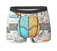 Boxer cerveau humain pour homme - Sous-vêtements confortables et élégants pour homme, sous-vêtements extensibles pour homme pour un usage quotidien - Boxer hipster ajusté pour homme, Noir , L-3XL