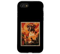 Boxer Chien Mignon Vintage rétro Art Japonais Chien Coque pour iPhone SE (2020) / 7/8