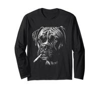Boxer Cigarette Chien Vintage Boxer drôle Meme Manche Longue