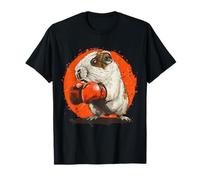 Boxer Cochon d'Inde avec Gants de Boxe Kickboxing T-Shirt
