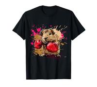 Boxer Cochon d'Inde avec Gants de Boxe Kickboxing T-Shirt