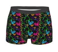 Boxer coloré pour homme avec signe de cœur - Short élastique doux - Convient pour les loisirs, le sport et les affaires, Noir , XL