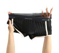 Boxer confortable en soie glacée pour homme - Sous-vêtements respirants pour un usage quotidien (taille XL, noir)