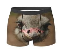 Boxer confortable pour homme avec imprimé autruche mignon, sous-vêtements rafraîchissants pour chaque homme, Adorable autruche., L