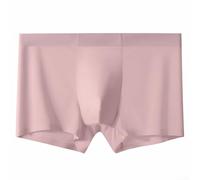Boxer confortable sans couture en soie glacée pour homme, idéal pour se détendre à la maison ou dormir (XXXL rose)