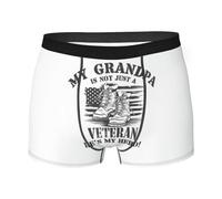 Boxer cool My Grandpa Is Not Just a Veteran, He's My Hero pour garçons et hommes, sous-vêtements ultra doux et respirants, style1039, Blanc 0., M