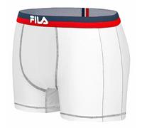 FILA Boxer Homme Coton, Calecon Homme, Naturel, Respirant, Blanc, M