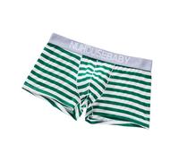 Boxer Coton Homme Rayé, Calecon Homme Taille Basse Sexy Skinny Classique Coins Plats Respirants sous-Vêtement Décontracté Confortables Tissé Doux Et Elastique Ete Jogging Quotidien