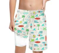 Boxer De Bain Enfant Garcon - Short de Bain imprimé pour garçon avec Lacets Ajustables Coupe Haute et Confortable pour activités Nautiques