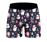 Boxer de Noël pour homme - Caleçon amusant de Noël - Motif de Noël - Sous-vêtements heureux - Confortable et doux - Cadeau d'hiver pour homme, 04-d - Marine 1, XXL