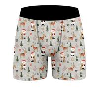 Boxer de Noël pour homme - Caleçon amusant de Noël - Motif de Noël - Sous-vêtements heureux - Confortable et doux - Cadeau d'hiver pour homme, 04-d - Gris 1, M
