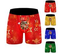 Boxer de Noël pour homme - Caleçon amusant de Noël - Motif de Noël - Sous-vêtements heureux - Confortable et doux - Cadeau d'hiver pour homme, 01-a - Rouge, XXL