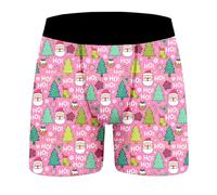 Boxer de Noël pour homme - Caleçon amusant de Noël - Motif de Noël - Sous-vêtements heureux - Confortable et doux - Cadeau d'hiver pour homme, 04-d - Rose 1, XXL