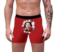 Boxer de Noël pour homme - Impression 3D amusante - Motif de Noël - Confortable et respirant - Rétro - Cadeau d'anniversaire, H1., XXL