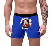 Boxer de Noël pour homme - Impression 3D amusante - Motif de Noël - Confortable et respirant - Rétro - Cadeau d'anniversaire, H3, XL